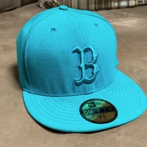 New Era Boston Teal Fitted Cap size 7 5/8